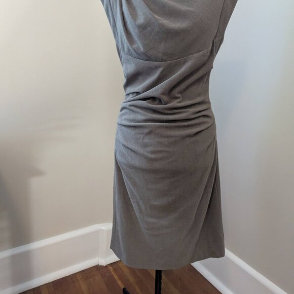 Grey Draped Business Casual Dress - Picture 3 of 7